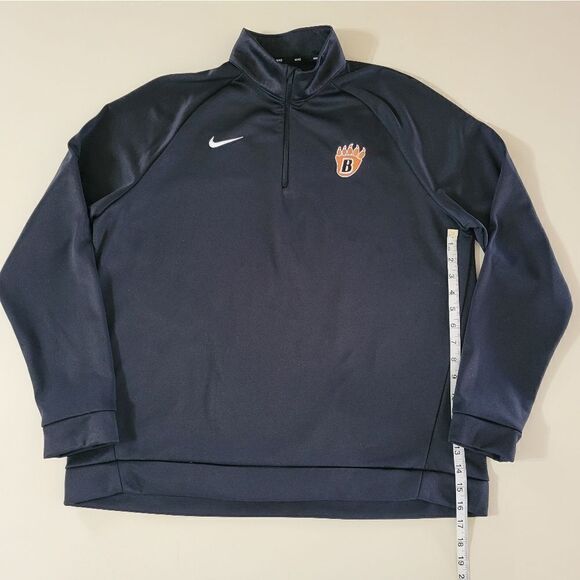 Nike Women's Black DRI-FIT Quarter Zip Long Sleeve Pullover Top - Picture 5 of 13